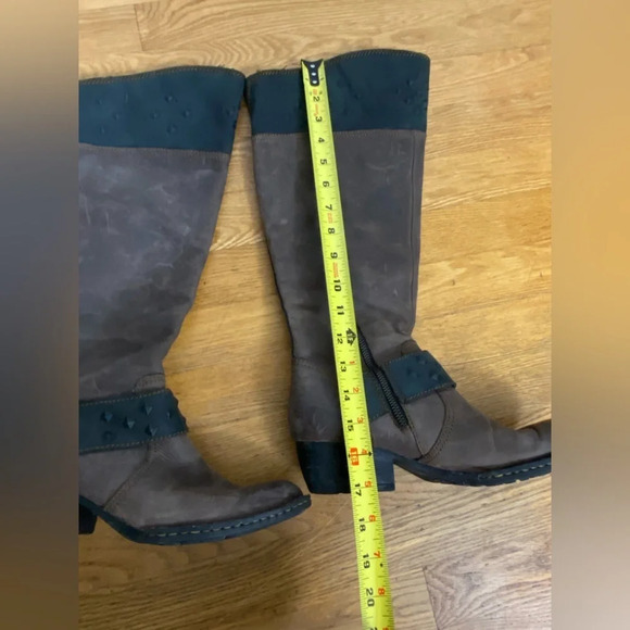 Born Womens Brown Leather Zip Knee High Tall Boots Size 8/39 - Picture 10 of 12